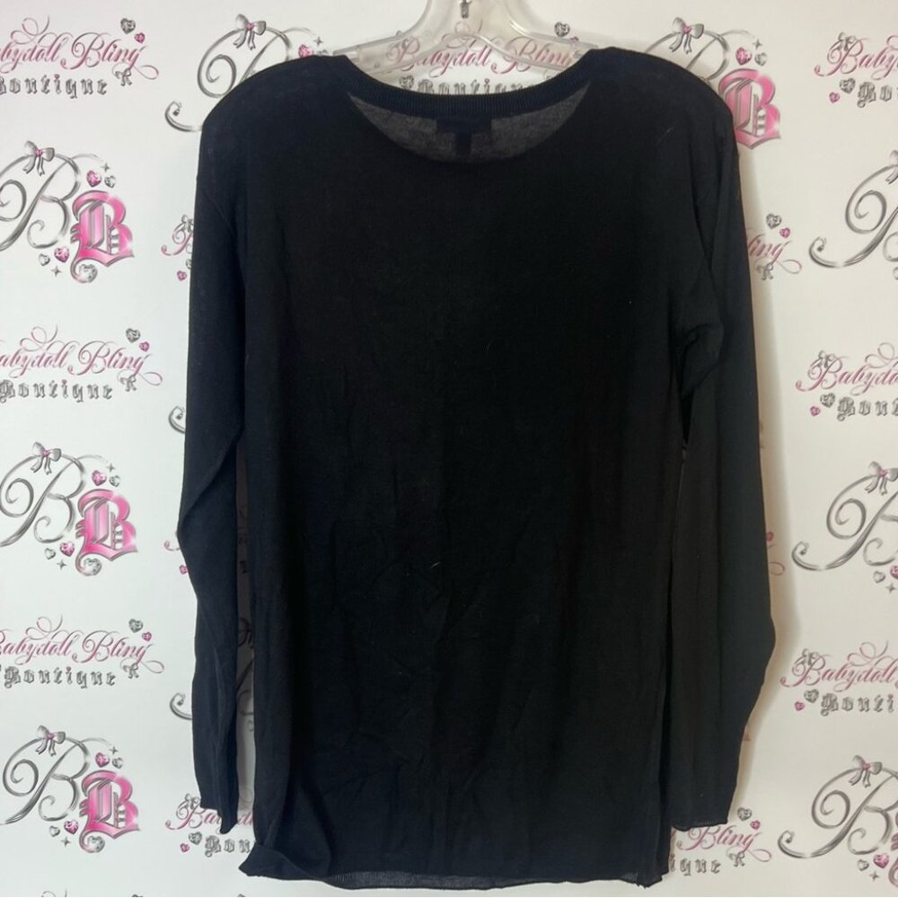 Le Chateau sweater top cheetah 🐆 cat animal knit Black Top with Gold Pattern - Picture 3 of 7